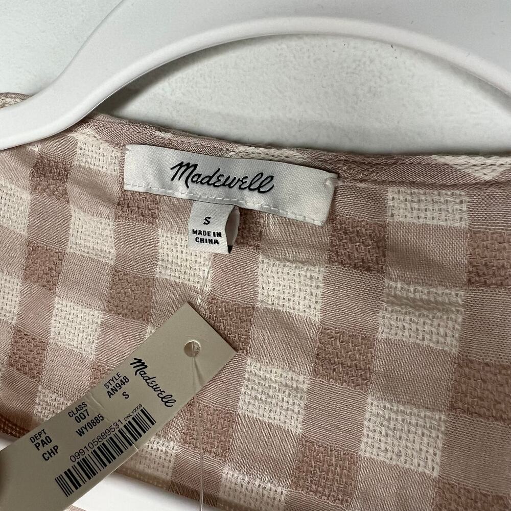 Madewell Gingham Wrap Top Size Small - Picture 8 of 9